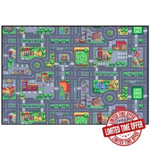 itrimaka Kids Rug Playmat Traffic System | Road Traffic System Kid's Floor Carpet