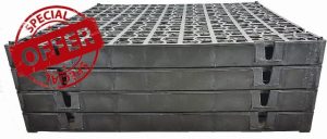 (Pack of 20) Heavy Duty Black Grass Grid Pavers - Reinforced Ground Stabilization