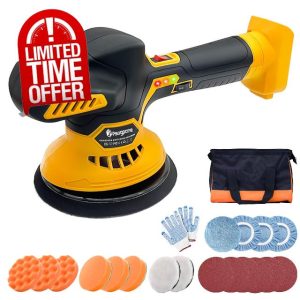 Cordless Car Buffer Polisher for Dewalt 18V Battery with 6 Variable Speed Orbital Polisher Power Polisher for Car Detailing Polishing Waxing (Tool Only)