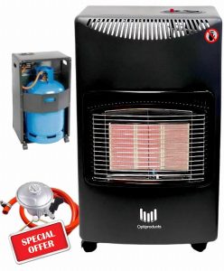 Easy Shopping® Portable Gas Heater 4.2KW Indoor Heater with Oxygen Depletion Sensor & 3 Heating Settings - Butane Gas Heater with Wheels