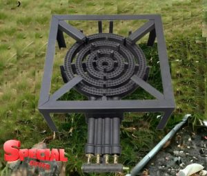 4 Key Single Cast Iron Burner LPG Propane Gas Boiling Ring Burner Catering Camping Stove Outdoor Party Wedding 48x48x16cm