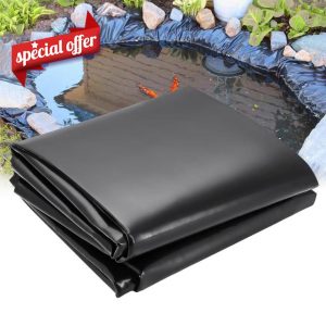 Lonmrrton Rubber Pond Underlay 3x4m 4x5m 5x5m 6x8m Garden Fish Pond Liners Impermeable Pond Membrane for Outdoor Landscaping Fountains and Streams