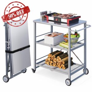 YODOLLA Foldable Stainless Pizza Oven Table
