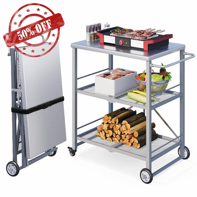 YODOLLA Foldable Stainless Pizza Oven Table