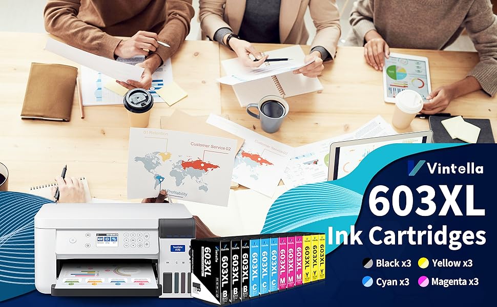 603 XL ink cartridges replacement for Epson 603 Ink Cartridges multipack, 603XL Multipack