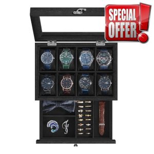 SONGMICS Watch Box with 8 Slots
