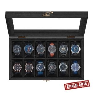 SONGMICS Watch Box with 12 Slots