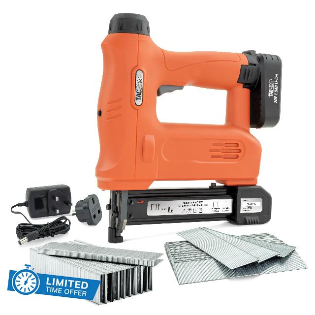 Tacwise 1701 Master Nailer 191 Cordless 20V Staple/Nail Gun with 1000 Staples and 2000 Nails