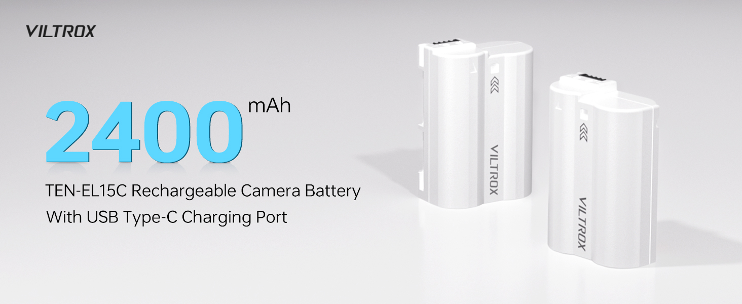 VILTROX EN-EL15C Replacement Battery 2400mAh Rechargeable Camera Battery