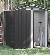 Outsunny 11.3 x 9.2ft Lean to Metal Garden Shed, Outdoor Galvanised Tool Storage House with Doubl...