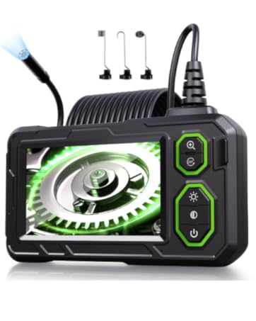 Endoscope Inspection Camera,Hopefox 2.4'' IPS Screen Borescope Camera with 8 LED Lights, IP67 Wat...
