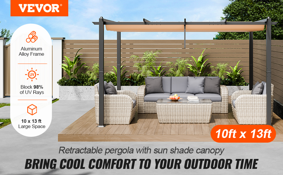 aluminum pergola with canopy