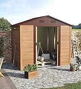 Outsunny 13 x 11ft Metal Garden Shed, Outdoor Storage Tool House with Ventilation Slots, Foundati...