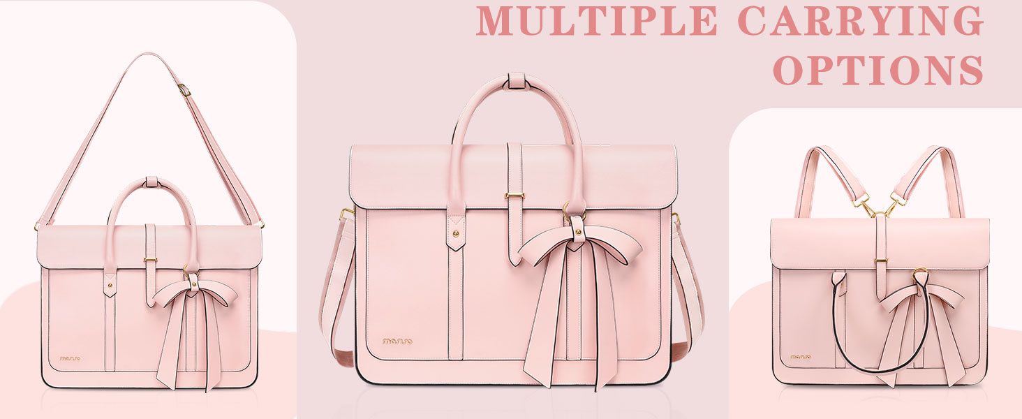 MOSISO Laptop PU Shoulder Bag for Women