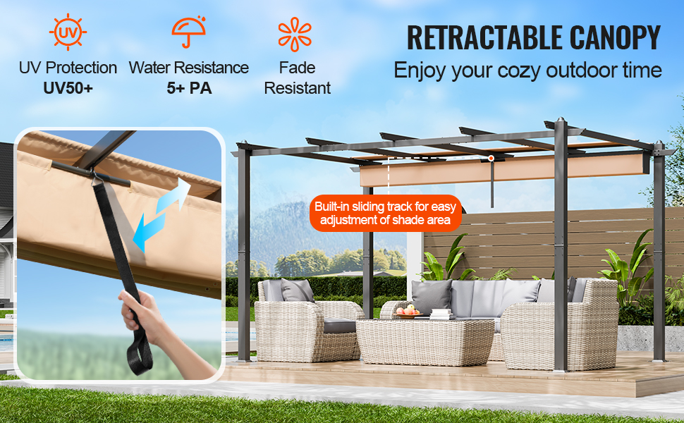 pergola with retractable canopy