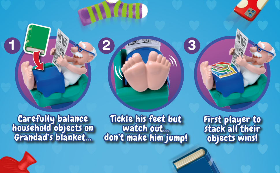 tickle toes, children's game, kids game, grandad game, tickle game, ideal games