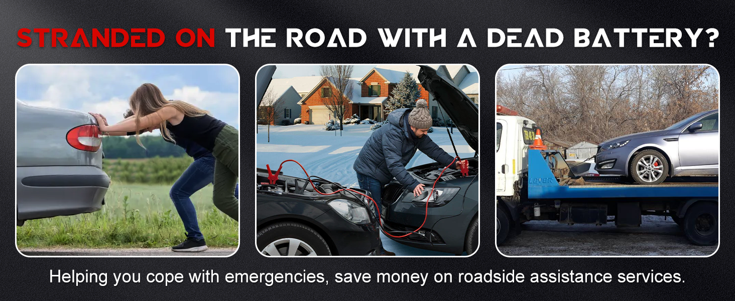 2500A Portable Car Battery Booster Jump Starter for 12V Vehicles