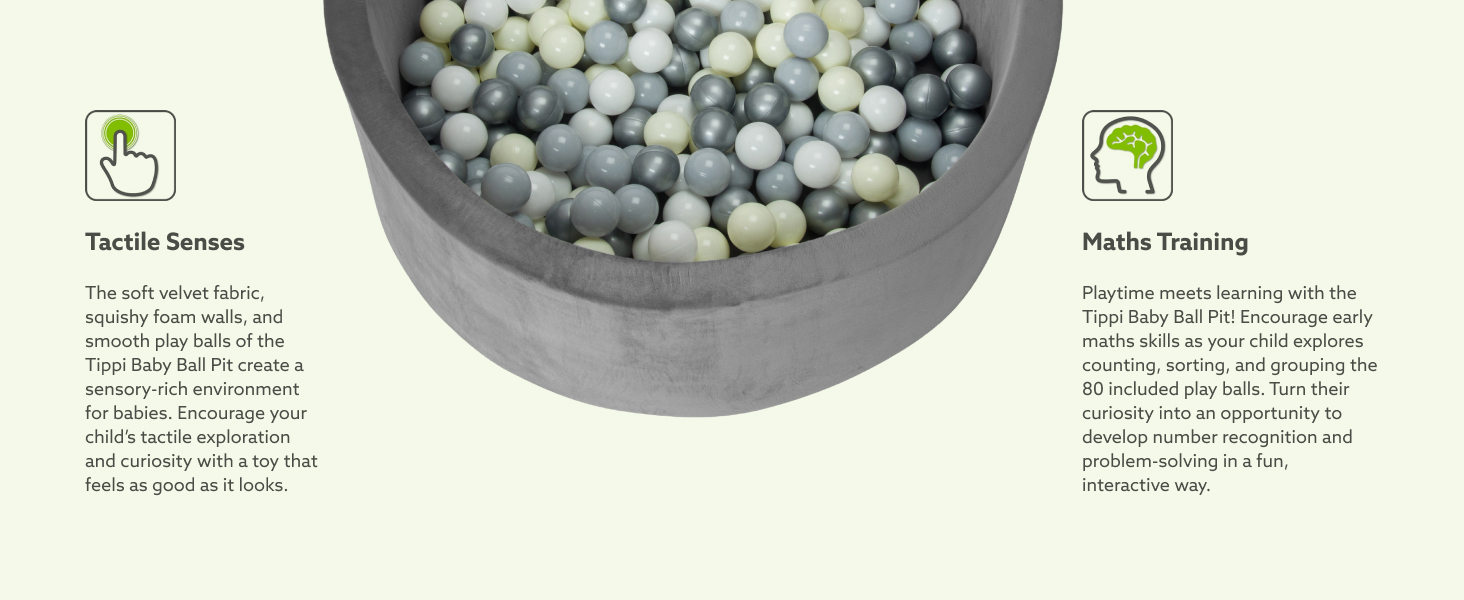 Tippi Baby Ball Pit With Balls Included Luxury Soft Velvet Ball Pool Play Balls
