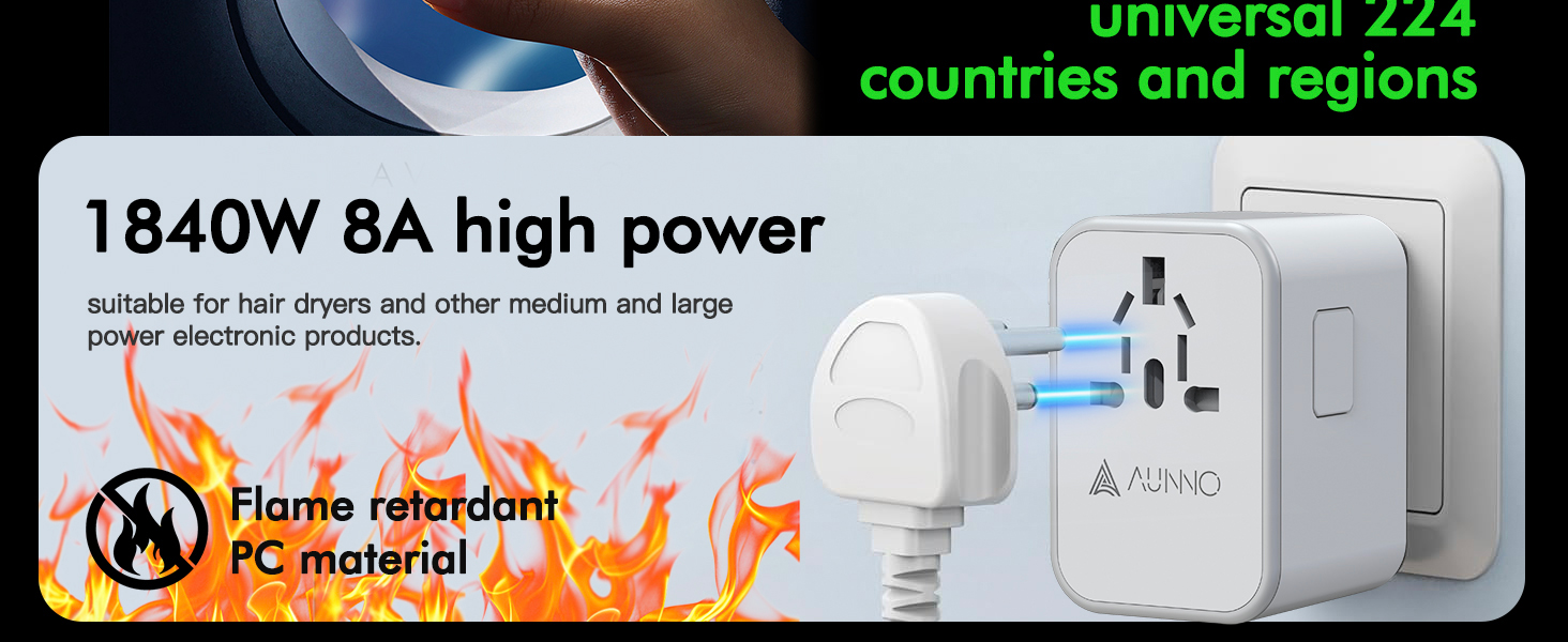 AUNNO Travel Adapter
