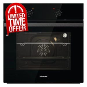 Hisense BI62020ABGUK - Built-in 60L Electric Single Oven - Black - 530x595x595 mm (DxWxH) - A Rated