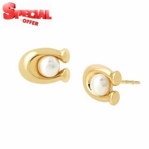 COACH Pearl C Stud Earrings