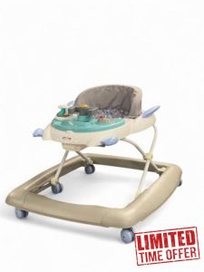 RYDR Baby Walker Rocker Bouncer First Steps Push Along Activity Music Ride Car Space (Beige)