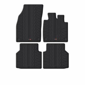 Travall Rubber Car Mats for VW ID.4 (2020-) Car Floor Mats Hard-Wearing Heavy Duty Moulded Premium Mats Easy Clean Black with Clips - Anti Slip All-Weather Mud Sand Water Protectio