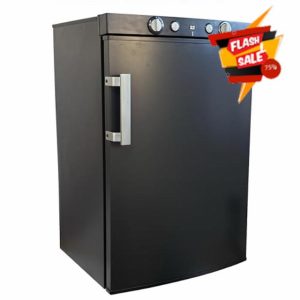 Shield Autocare © Cool Mate 100 Litre 3 Way Absorption Campervan & Caravan Fridge Freezer 12v / 240v / Gas Electric (Silver)            [Energy Class A]