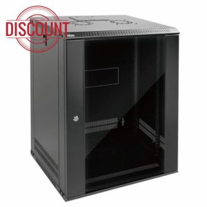 Tecmojo 15U Wall Mount Server Cabinet IT Network Rack Enclosure Lockable Door and Side Panels Black