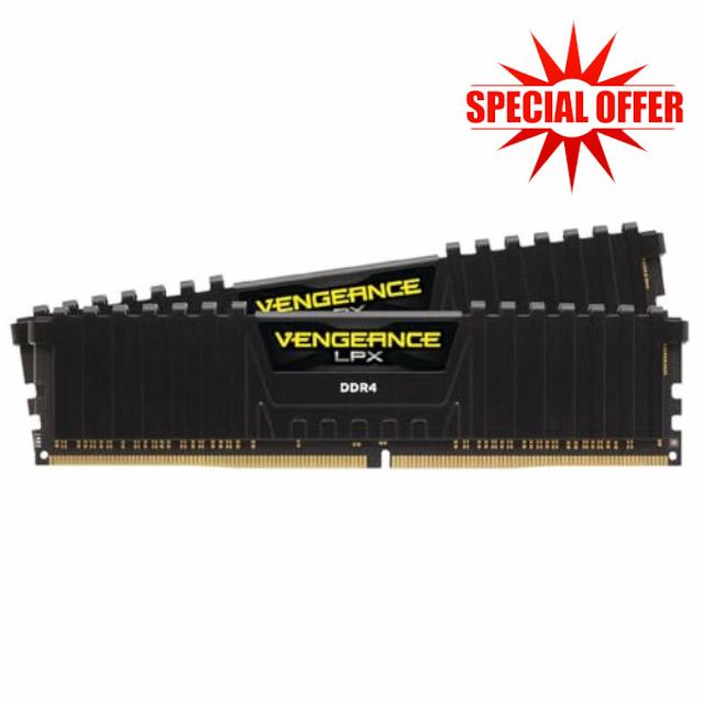 Corsair VENGEANCE LPX DDR4 RAM 32GB (2x16GB) 3200MHz CL16 Intel XMP 2.0 Computer Memory - Black (CMK32GX4M2E3200C16)