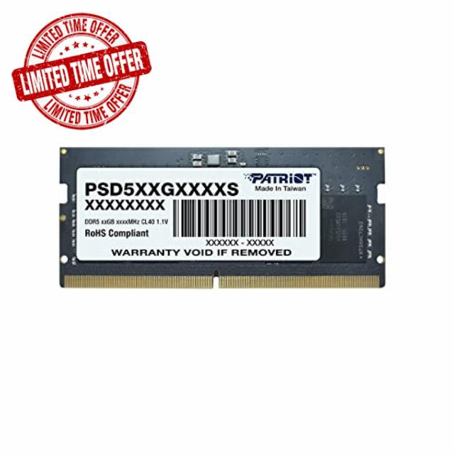 Patriot Signature DDR5 RAM 32GB (1X32GB) 5200MT/s CL42 SODIMM Laptop/Notebook Memory Module - PSD532G52002S