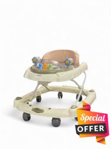 RYDR Baby Walker Bouncer First Steps Push Along Activity Music Ride On Car Melody UK (Beige)