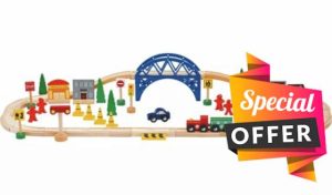 Chad Valley 60 Piece Wooden Train Se