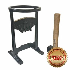 Cast Iron Heavy Duty Kindling Splitter With Hammer Included For Wood Heating Winter Logs