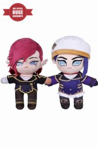 Alleyon Caitlyn Vi Plush Doll Anime Plushies LOL Stuffed Figure Soft Toy Set for Birthday