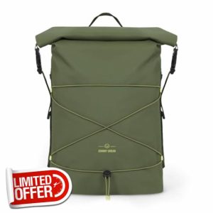 Johnny Urban Waterproof Backpack Dry Bag Green - Myles - Roll Top Backpack 20L for Paddleboarding