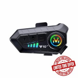 Motorcycle Intercom Helmet Bluetooth 5.3 Headset With Mic Motorcycle IPX6 Waterproof Headphones Wireless Noise Cancelling Earphones Motorbike Communication System Headphones Bluetooth Helmet Speakers