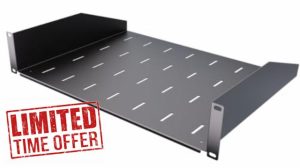 Stalflex Server Rack Shelf Eco 19 inch 2U 350mm - Server Rack Made of Steel - Universal Vented Rack Mount Cantilever Tray - compatible with Rack Network Cabinet and Rack Rails