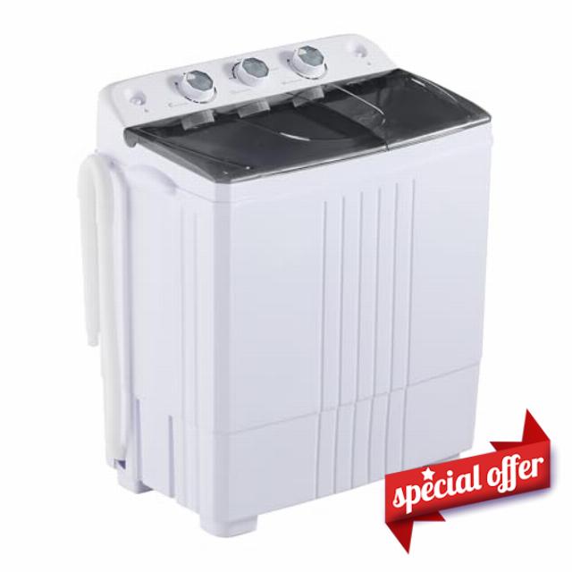 TUKAILAi Washing Machine 6KG Total Capacity Twin Tub Washing Machines 4.5KG Washer 1.5KG Drying
