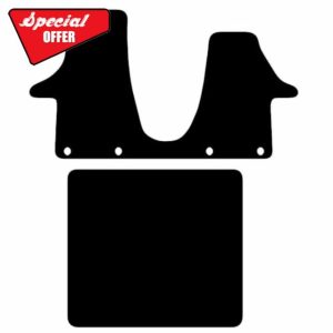 Carsio Carpet Van Cab Floor Mats For Volkswagen Transporter 6.1 Camper (rear 90cm) 2019+ Onwards Tailored Fit Mat Set Complete Accessory Black Custom Fitted - All Weather - Black Trim