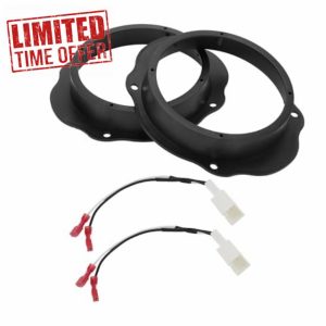 INFINAUTO Speaker Spacer Ring Tweeter Speaker Spacer Adapter Front for 6.5" for FORD FOCUS 2004-2010 ABS Black Waterproof