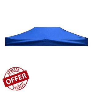 Gazebo Canopy Replacement Cover Waterproof Sun Shade Tent Top Cloth Outdoor Gazebo Replaceable Roof Oxford Cloth UV Protect Cover(3x4.5m Blue)