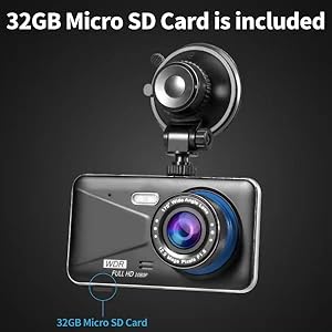 dual touch screen dash camera car truck suv dashboard cam front rear mounted cameras