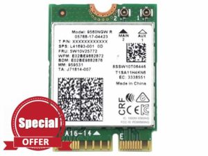 Wireless Card 5W10V25772 8S5W10V25772 Compatible Replacement Spare Part for Intel Wireless-AC 9560 9560NGW R 1.73Gbps M.2 2230 PCI-Express USB WiFi 5 802.11ac Bluetooth 5.1