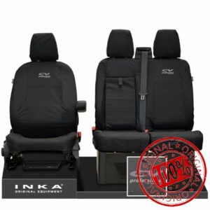 Inka Front 1+2 Tailored Waterproof Seat Covers Black to Fit Ford Transit MK8/MK9 Jumbo MY14+ (Grey)