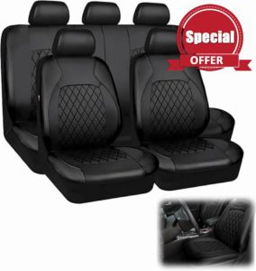 LIROPAU Leather Car Seat Covers Universal Fit Full Set Car Seat Protectors