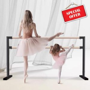 jiajulashou123 Portable Ballet Barre Double Ballet Barre Dancing Stretching Bar Dancing Barre with Non-slip Feet Freestanding Portable Ballet Bar Stretch Bar for Adult Kids