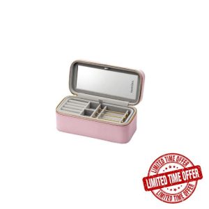 PANDORA Women's Jewellery Organiser Jewellery Box Original Jewellery Box for Women and Girls Travel Jewellery Box Pink (200 x 101 x 85 mm)