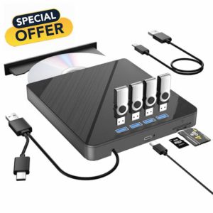 IQUQIXL 7 in1 External CD DVD Drive