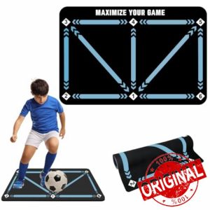 Football Training Mat 4 Kickers Large 60x90 Non Slip for Kids Boys Football Skills Mastery Mat Soccer Training Mat Football Footstep Ball Control Training Mat Football Practice Dribble Training Ma